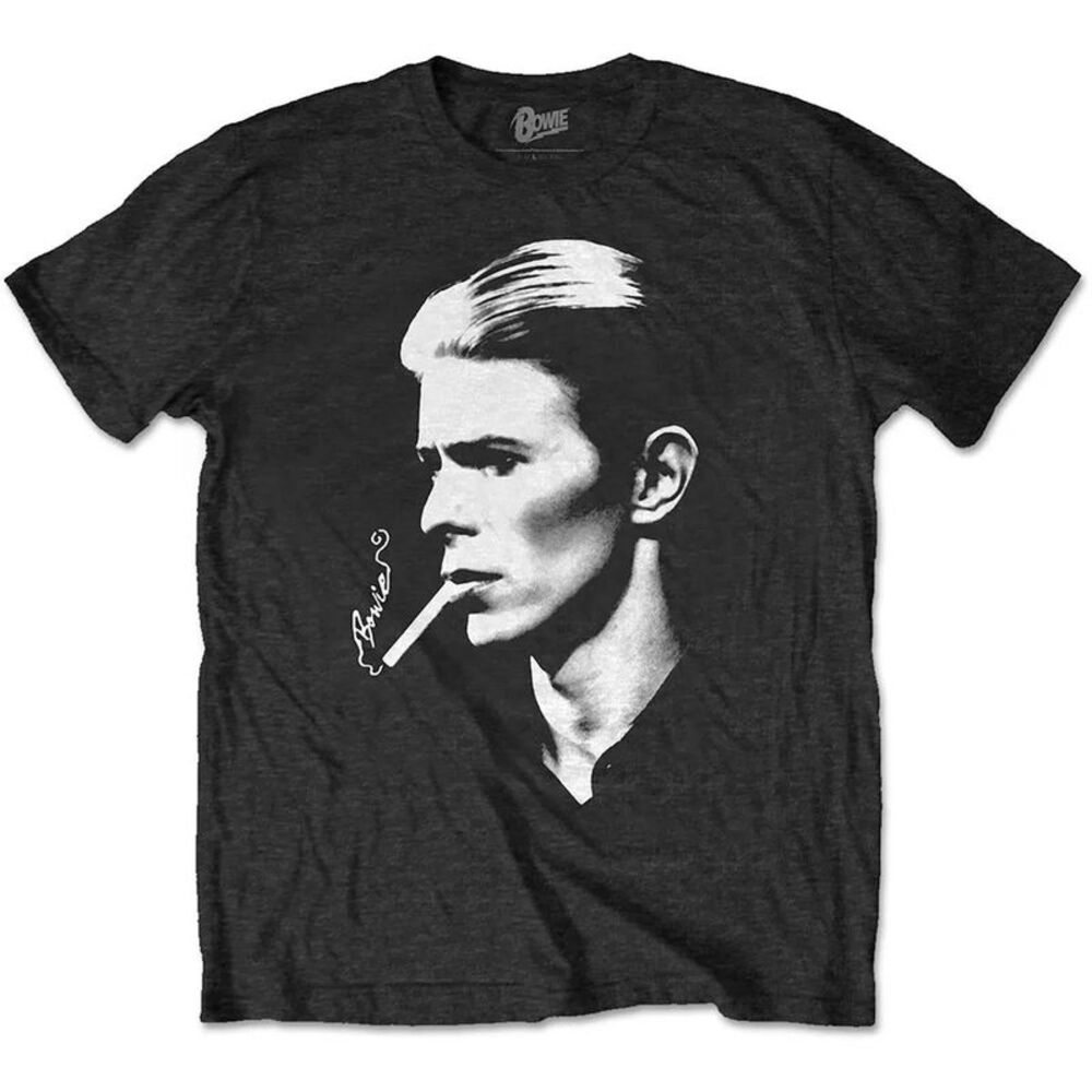 David Bowie Unisex Adult Smoke T-Shirt / Black